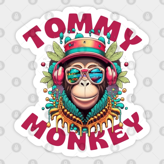 Cyborg Monkey Tommy Sticker by Mr. Chimp